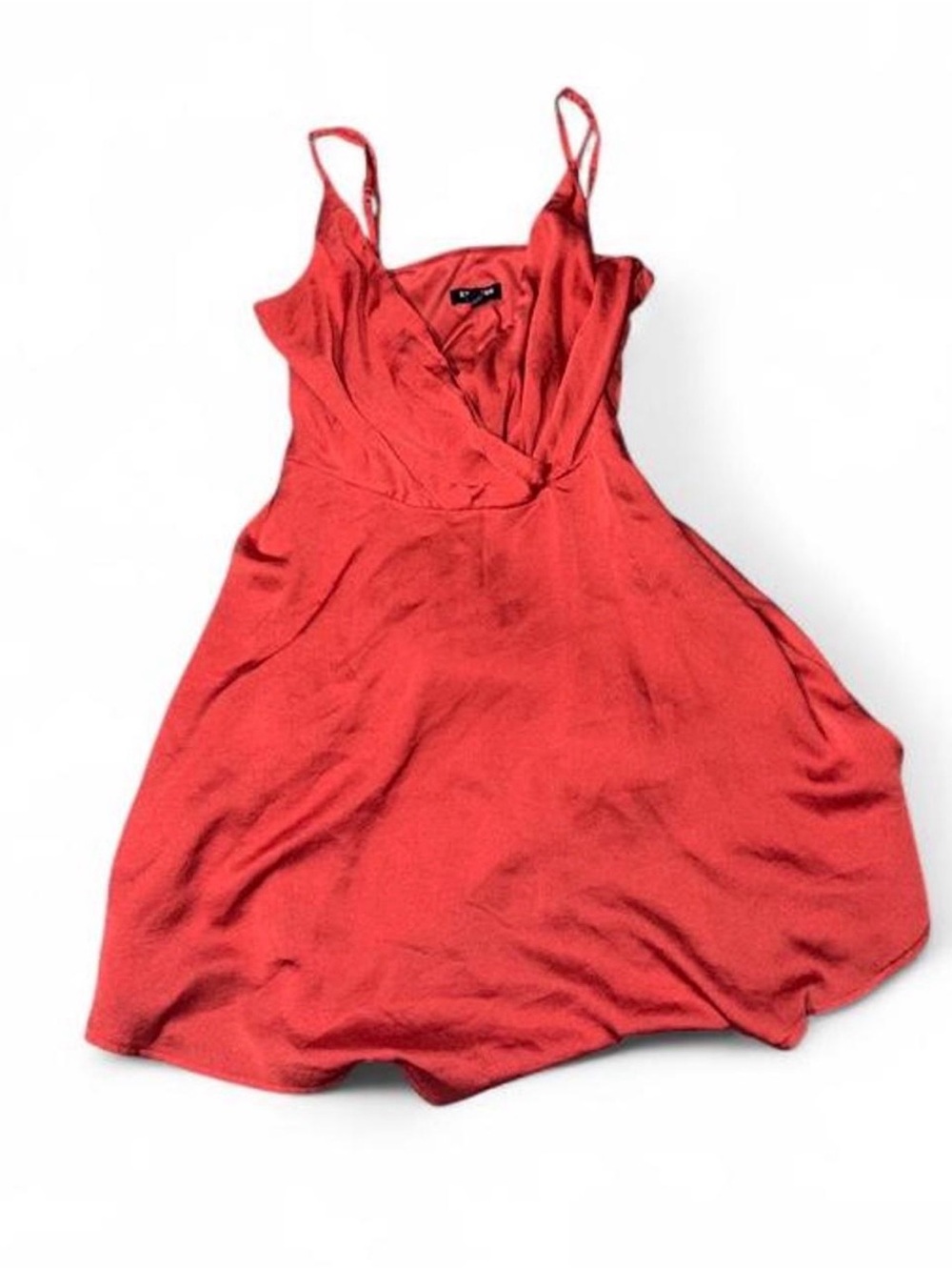 Express Red Wrap-Front Spaghetti-Strap Mini Dress